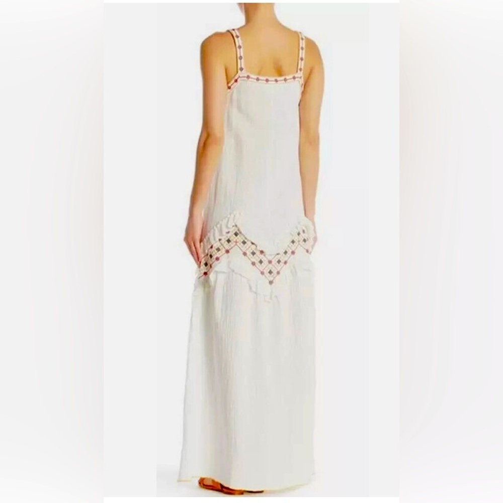 Elegant White Maxi Dress with Colorful Accents( MAX STUDIO LONDON) - Picture 7 of 8